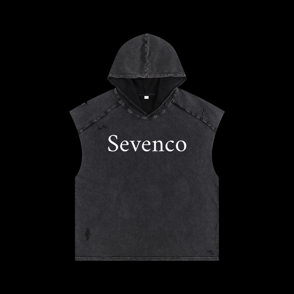 Sevenco Stone Dyed Cutoff Hoodie